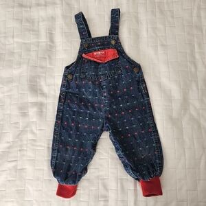 Vintage Baby Oshkosh B'Gosh Colorful Vestback Overalls Size 18 Months Spring